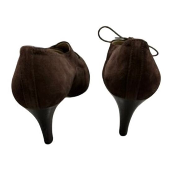 Vintage Brown Suede Lace-Up Heels Women’s 9B - Picture 4 of 7